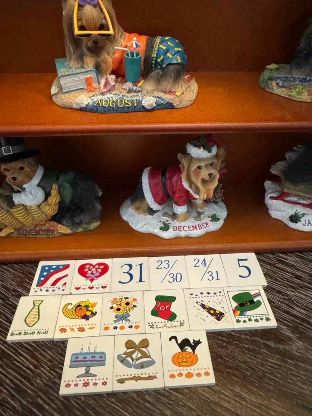 Vintage Danbury Mint Yorkie Figurine Perpetual Calendar